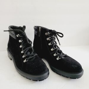 NEW Aquatalia Black Suede Lace Up Ankle Bootie Size 6.5
